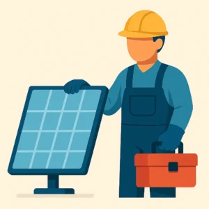 Mantenimiento de placas solares. Revisión profesional