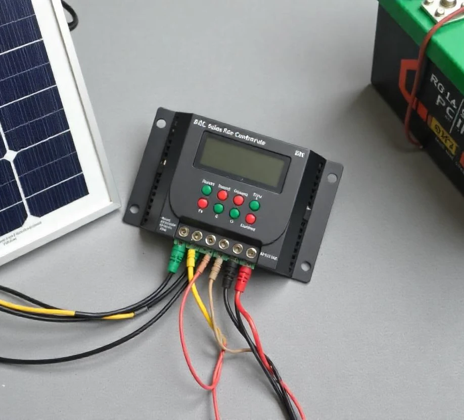 Regulador de carga solar conectado a batería
