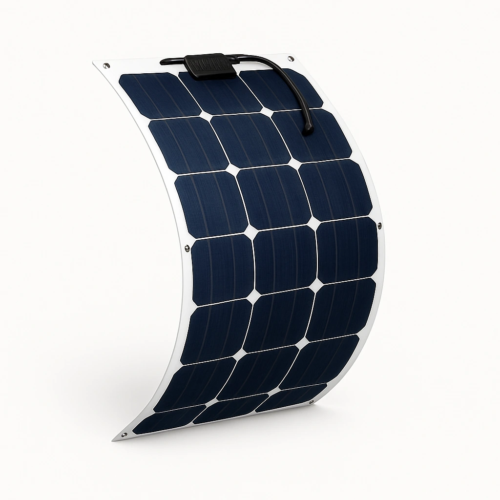 Panel solar flexible adaptable a superficies curvas