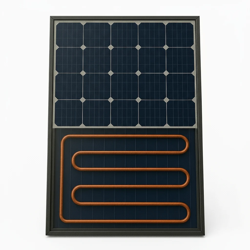 Panel solar híbrido que genera electricidad y calor