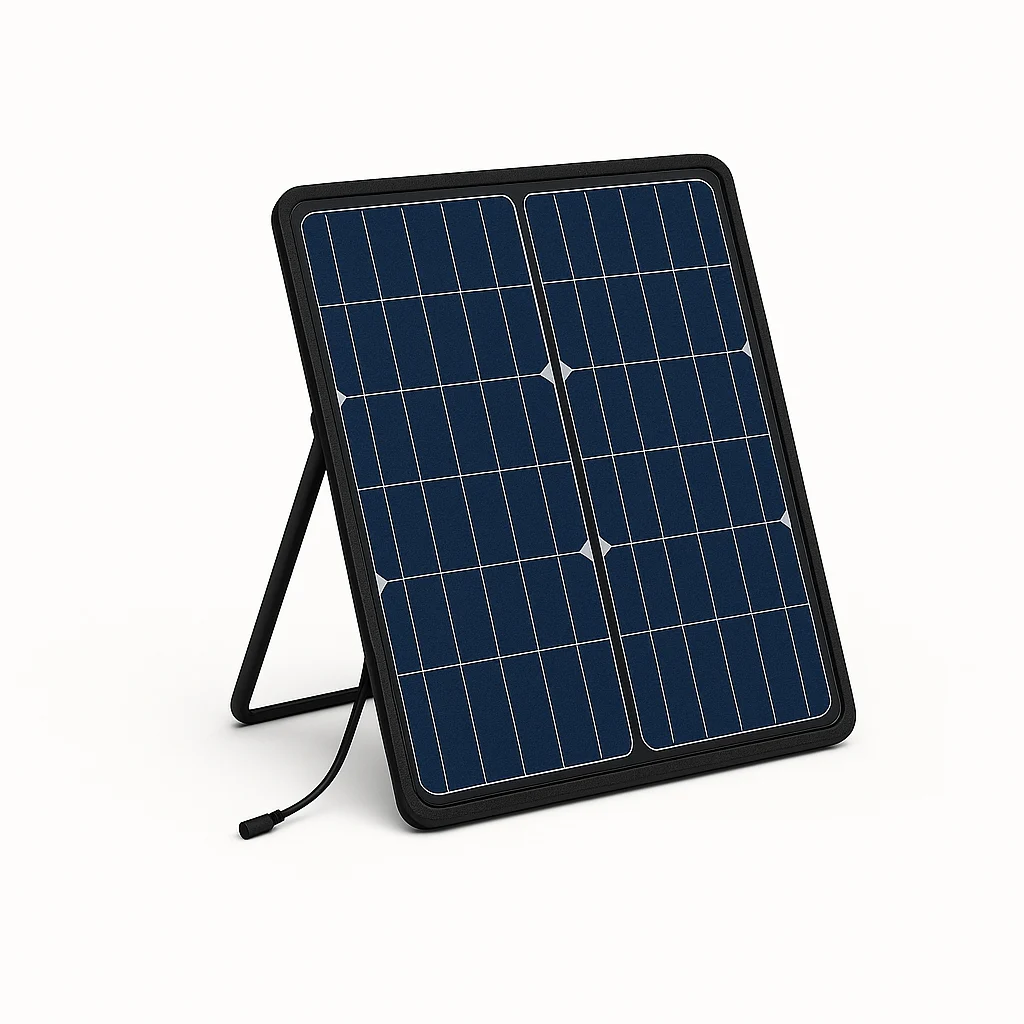 Panel solar portátil plegable con soporte