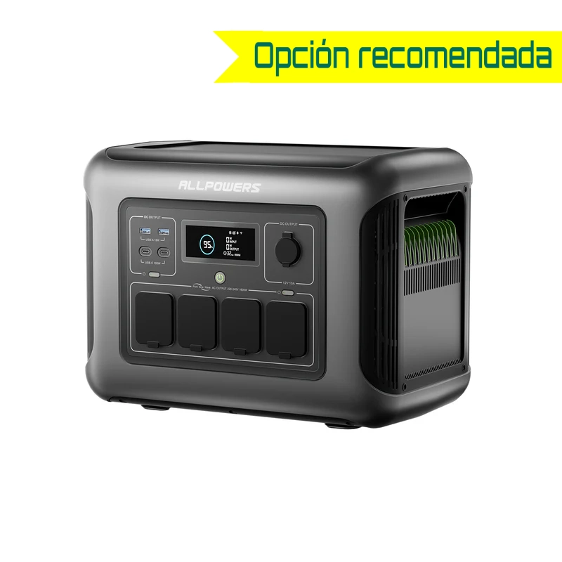 Estación de energía portátil ALLPOWERS R1500 LITE de 1600 W para alimentar electrodomésticos y cortes de luz en casa