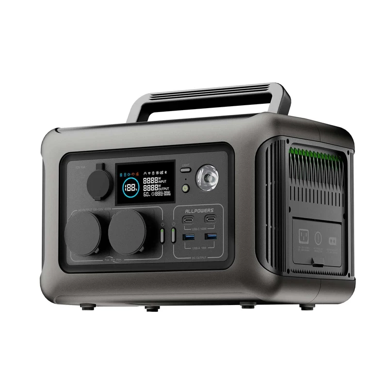 Estación de energía portátil ALLPOWERS R600 de 600 W para pequeños electrodomésticos y uso doméstico ocasional