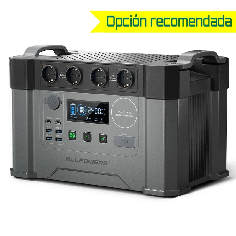 Estación de energía portátil ALLPOWERS S2000 PRO de 2400 W para cargas exigentes y uso intensivo en casa o proyectos