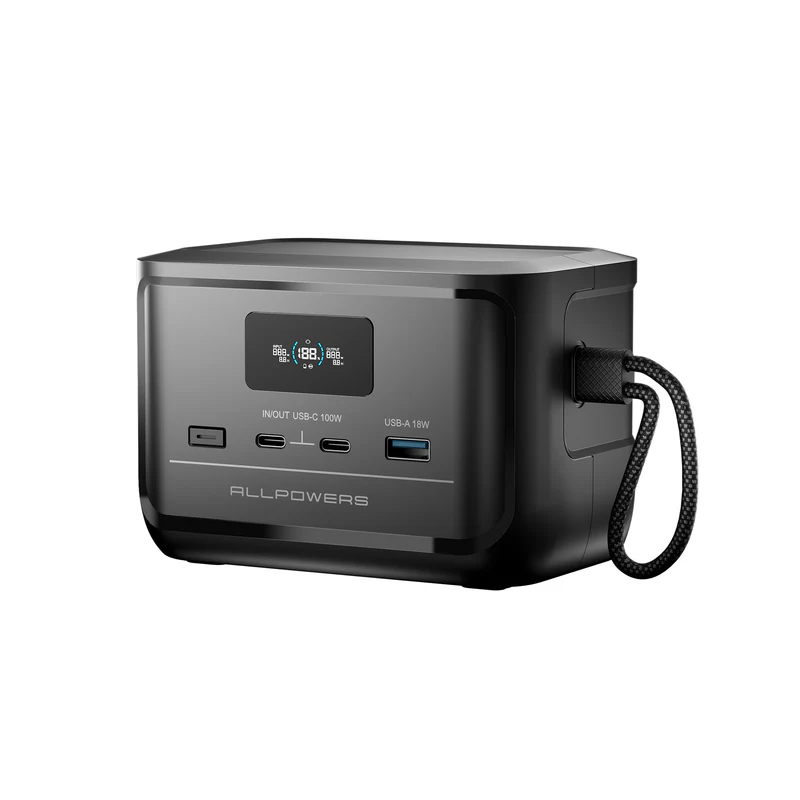 Estación de energía portátil ALLPOWERS SOLAX P100 de 128 W para camping y uso exterior