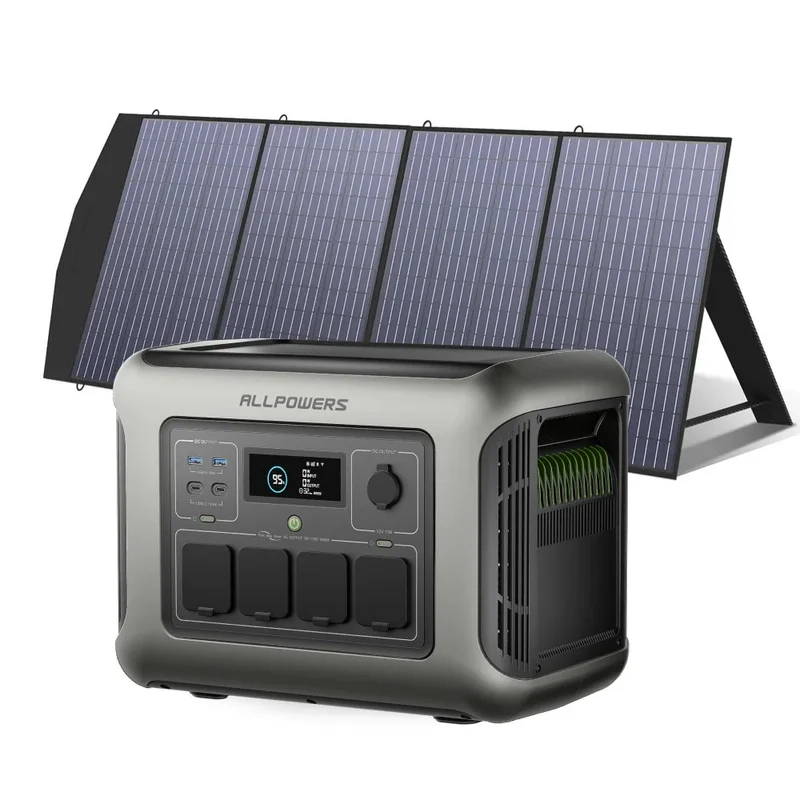Generador solar ALLPOWERS R1500 LITE con panel solar SP033 de 200W para camper y uso frecuente