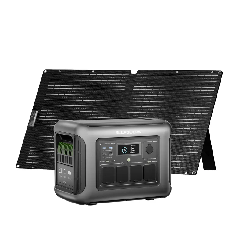 Generador solar ALLPOWERS R1500 LITE con panel solar SOLAX SE100 de 100W para camper y autocaravana