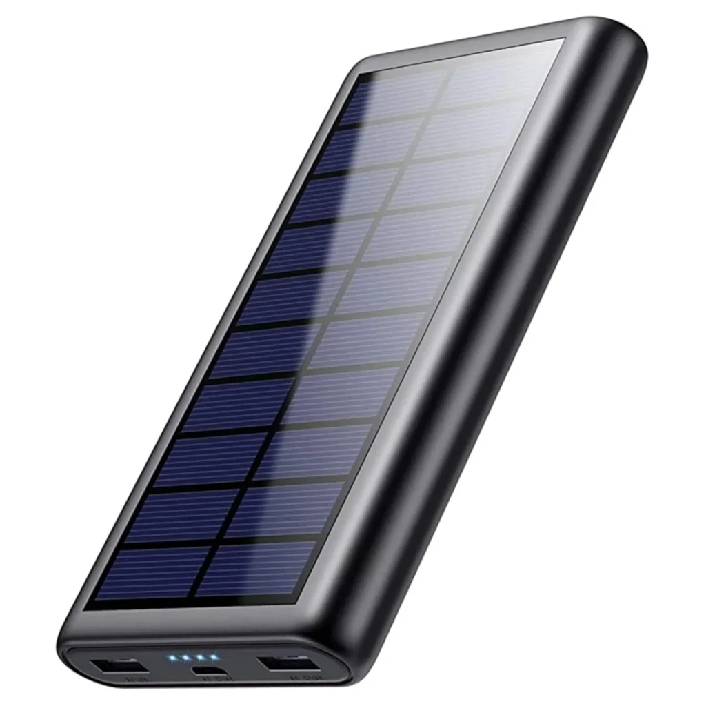 Cargador solar portátil QTshine 26800mAh con batería externa para cargar móvil mediante energía solar