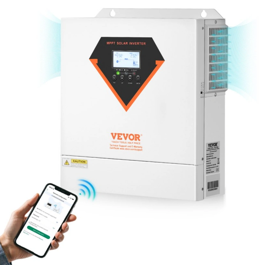 Inversor solar híbrido VEVOR 3500W 24V MPPT 100A sistema aislado
